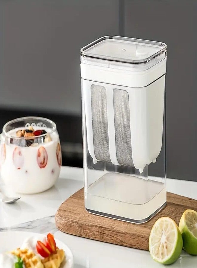 WICHARSH Hung Curd Strainer Box | Curd Maker and Greek Yogurt Maker - 1100ml Fine Mesh Strainer with Lid | Multifunctional Yoghurt Filter | Curd Maker for Home | Whey Separator - Image 1